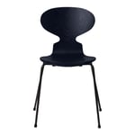 Fritz Hansen - Myran 3101 Midnight Blue Färgad Ask/Black - Matstolar - designer_arne_jacobsen - Blå - Metall/Trä