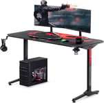 X-Mate 1400 Bureau de Gaming 140 cm x 76 cm x 66 cm PC Gamer Ergonomique Carbone Crochet pour écouteurs Porte-Gobelet