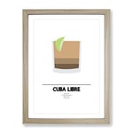 Cuba Libre Modern Framed Wall Art Print, Ready to Hang Picture for Living Room Bedroom Home Office Décor, Oak A3 (34 x 46 cm)