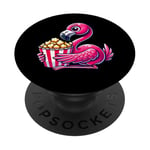 Design flamant rose popcorn amateur de film PopSockets PopGrip Adhésif