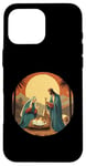 Coque pour iPhone 16 Pro Max True Story Crèche de Noël Jésus Chrétien Hommes Femmes Enfants