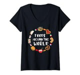 Womens Foods around the world, Eating international dishes V-Neck T-Shirt