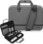 13-14/14.2 Pouces Sacoche Pour Ordinateur Portable À Coque Rigide Avec Sangle Etui De Protection Imperméable Sac À Bandoulière Pour Ordinateur Portable Compatible Avec Macbook Pro A2442 (Gris)