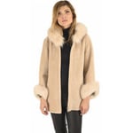 Veste Levis  Veste laine et renard beige-045139