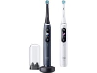 Oral-B Electric Toothbrush Io8 Series Duo Rechargeable, For Adults, Number Of Brush Heads Included 2, Black Onyx/White, Number Of Teeth Brushing Modes 6