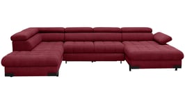 Canapé d'angle convertible 5 places SELVA coloris rouge