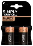 Duracell Plus C Alkaliske batterier 2-pk.