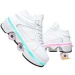 GGOODD Quatre Roues Deform Wheels Skates Roller Shoes Chaussures Polyvalentes 2 en 1 avec 7 Colorés LED pour De Sport Plein Air pour Garçons Et Filles,33