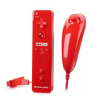 Télécommande Wiimote plus (Motion plus inclus) et Nunchuck pour Nintendo Wii et Wii U - Rouge