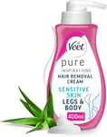 Veet Pure Hair Removal Cream Legs & Body, Sensitive Skin with Aloe Vera 1*400ml