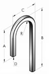 Rörböj ap20 u-böj 180grader a90/b1210/c176