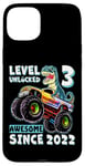 iPhone 15 Plus Level 3 Unlocked T Rex Monster Truck Dinosaur 3rd Birthday Case