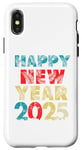 Coque pour iPhone X/XS Happy New Year 2025 Vintage Retro Kids Men Women Family