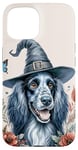 Coque pour iPhone 15 Aquarelle bleue pour Halloween épagneul picardie