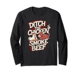 Barbeque Chicken BBQ Smoke Beef Funny Smoker Long Sleeve T-Shirt