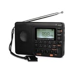 Csparkv - Radio Portable,Petite Radio Rechargeable,FM am sw, Piles et Secteur,Carte TF,Enregistreur, MP3,Minuterie de Sommeil,Salle de Bain,Cuisine