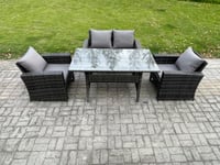 Wicker Outdoor Garden Furniture Set Patio Furniture Rattan Rectangular Dining Table Lounge Sofa