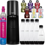 Saturator SodaStream Terra Svart 3 flaskor 0.5L regular + flaskor 1L Fuse tvåpack Svart + bolero