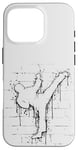 Coque pour iPhone 16 Pro Urban Street Art Fighter Sidekick Roundhouse TaeKwonDo