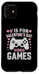 Coque pour iPhone 11 V est pour les jeux vidéo, la Saint-Valentin, Funny Gamer, pour hommes et garçons