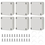 6 Pcs Boîte de Dérivation étanche IP68, Boîte de Jonction électrique Extérieure Imperméable, Boîtier électrique de Câbles Presse-étoupes (gris-blanc, 63x58x35mm)