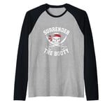 Surrender The Booty Pirate Skeleton Joke Festival Men Women Raglan Baseball Tee