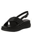 Tamaris Femme Sandales, Dame Sandales Fines,TOUCHit,Chaussure d'été,Sandale d'été,Confortable,Plate,Black Leather,39 EU