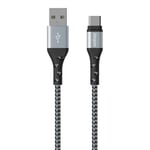 Energizer - Câble de Charge USB-C Tressé - Câble pour Chargeur Long - Haute Résistance - Argent