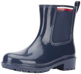 Tommy Hilfiger Femme Essential Corporate Rainboot FW0FW07762 Bottes Basses, Bleu (Space Blue), 40 EU