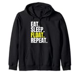 Eat Sleep Float Repeat One Wheel Electric Skateboard Owner Zip Hoodie