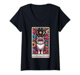 Womens The British Shorthair Cat Tarot Card V-Neck T-Shirt