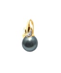 Blue Pearls Womens Black Tahitian Pearl and Diamonds Pendant and Yellow Gold 375/1000 - One Size