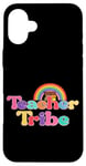 Coque pour iPhone 16 Plus Livres arc-en-ciel colorés Teacher Tribe