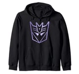 Transformers Decepticons Classic Metal Purple Logo Zip Hoodie