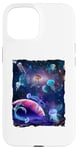 Coque pour iPhone 15 Sea jellies Wild Pet Animal Universe Galaxy Stars Jellyfish