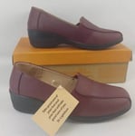 Dr. Lightfoot Comfort Concept Red Wedge Heel Shoes UK3 Silvia Slip On T661