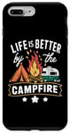 Coque pour iPhone 7 Plus/8 Plus La vie est meilleure au coin du feu de camp, camping en plein air, amoureux de la nature