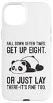 Coque pour iPhone 15 Plus Fall Down Seven Times, Get Up Eight - Humour amusant Lazy Panda