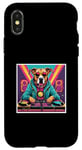 Coque pour iPhone X/XS Tourne-disque DJ musique chien mixage vinyles fête graphique