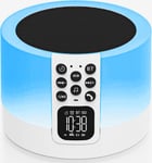 Enceinte Bluetooth Réveil Lumineux,Lampe de Chevet Tactile avec 30 Sons Hypnotiques et Minuterie,Haut-parleur Bluetooth Veilleuse Enfant avec Lecteur de Musique MP3,Cadeau pour Garçon Fille Bébé