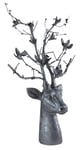 Silver Reindeer Stag Freestanding 45cm Bust Head Christmas Ornament