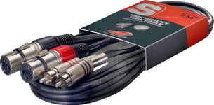 Stagg 25018317 3 M S Series Twin RCA Male to Twin XLR Female Cable