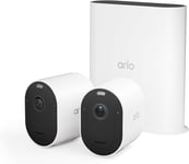 Arlo Pro 5 Wireless Outdoor Home Security Camera with Hub, 2 Cam Kit, CCTV, 6-Mo