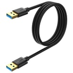 Câble Usb A, 1M Câble Usb A Mâle Vers Mâle A, 5Gbps Câble Transfert De Données Usb Type-A Pour Imprimantes, Modems, Disques Durs, Appareils Photo, Disques Externes[L1525]