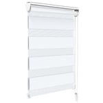 VOUNOT Day and Night Zebra/Vision Window Double Roller Blinds White 90x150 cm