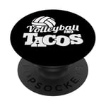 Volleyball et Tacos Spike et Salsa Beach Volleyball Vibes PopSockets PopGrip Adhésif