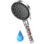 High pressure shower head with filter - YEAUPE Handheld Powerful Flow Beaded Showerheads Filter Pressure Boost Water Saving 6 Modes Hard Water Showerheads Low Water Pressure Showerheads