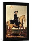 'Image encadrée de Wolfgang Heim BACH "Christoph Bernard de galen à cheval avant la silhouette, la cathédrale Impression d'art dans le cadre de haute qualité Photos fait main, 30 x 40 cm, noir mat