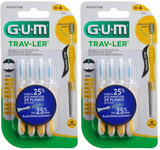 GUM TRAV - LER® Brossette interdentaire de voyage, conique. 1,3 mm, manche jaune Brosse(S) À Dents 2x4 pc(s)