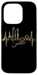 Coque pour iPhone 14 Pro Seattle Skyline Battement de Cœur USA Pouls J'aime Seattle